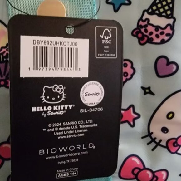 Hello Kitty Aqua Green Ice Cream Duffle Bag - Picture 7 of 7